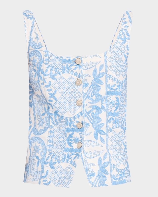 Lenora Button-Front Top